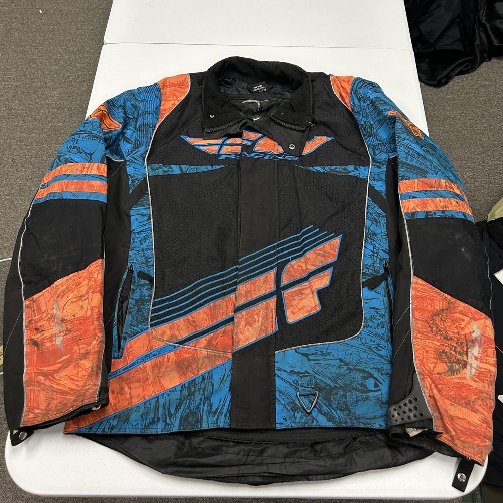 Fly Racing Snowmobile Jacket Mens XL Black Blue Orange SNX High Performance E1